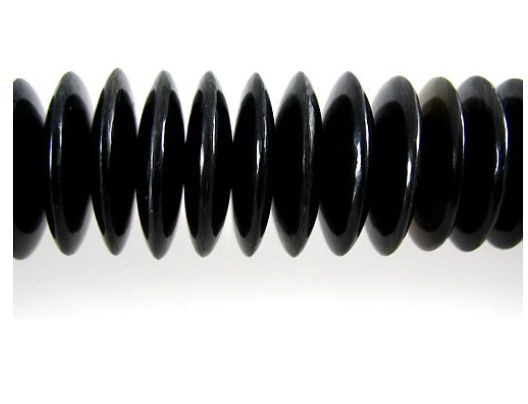 Black Onyx AA  -  Smooth Button, Smooth Rondel  16"