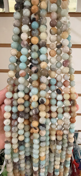 Golden Amazonite  -  Smooth Round Beads 16"