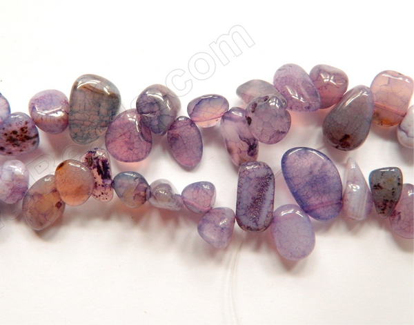 Purple Fire Agate  -  Smooth Drop Nuggets 16"