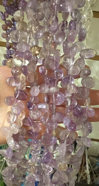 Light Amethyst  -  Smooth Drop Nuggets 16"