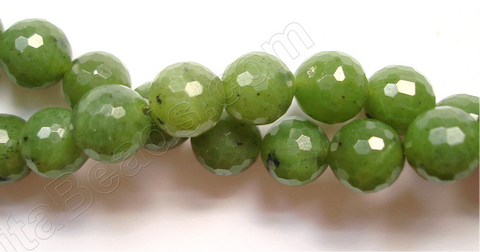 BC Jade AAA  -  Faceted Round Beads  16"