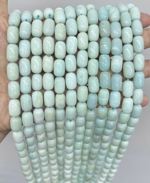 Amazonite  -  Smooth Egg Drum Beads 16"