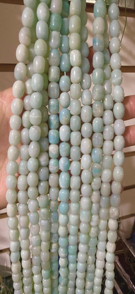 Amazonite  -  Smooth Egg Drum Beads 16"