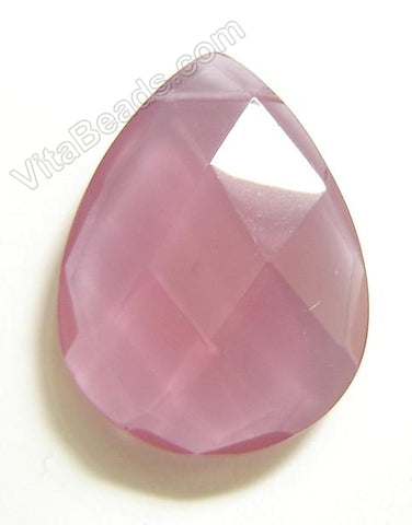 Faceted Pendant - Briolette Rosy Purple Chalcedony