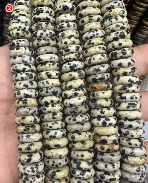 Dalmatian Jasper  -  Smooth Thin Buttons 8"