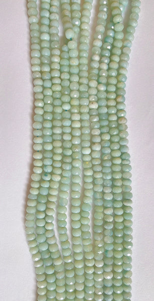 Amazonite AA -  Faceted Rondel  16"