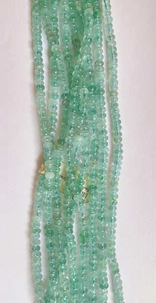 Green Fluorite   -  Smooth Rondel  16"