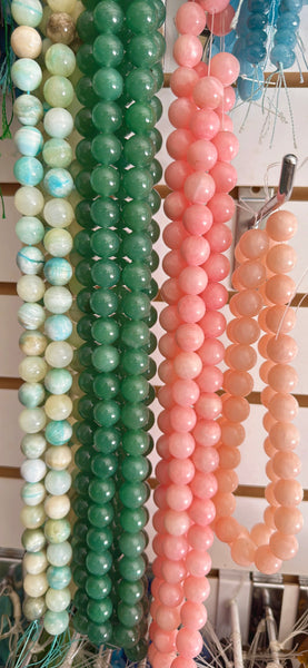 Hemimorphite  -  Big Smooth Round Beads  16"