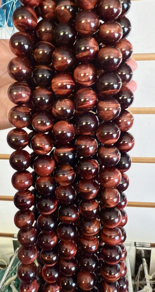 Red Tiger Eye AA  -  Big Smooth Round   16"