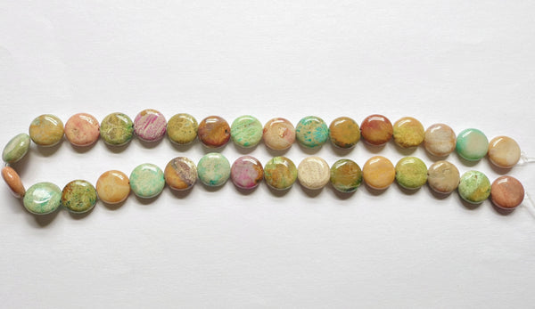 Mixed Color Fossil Coral  -  Puff Coins  16"
