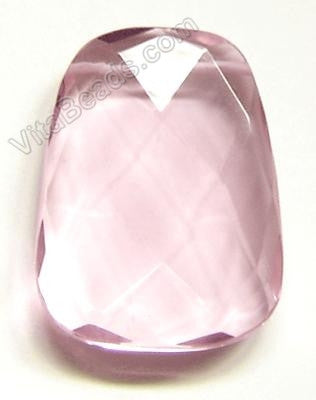 Pink Crystal  - 30x40mm Faceted Ladder Pendant