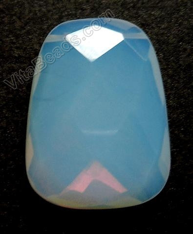 Synthetic white Opal 023 - 30x40mm Faceted Ladder Pendant