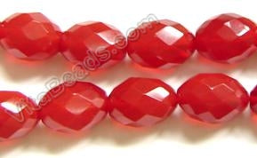 Faceted Eggs - Bright Red Wine Quartz 16"