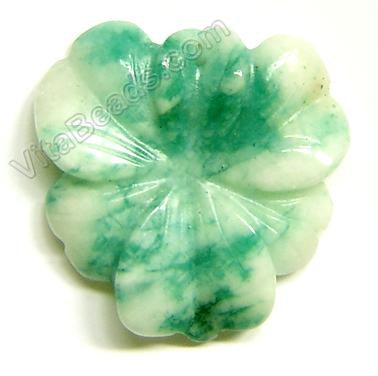 Candy Jade Pendant - Triangle Flower - Dark Green