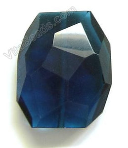 London Blue Crystal Quartz - 30x35mm Faceted Nugget Pendant