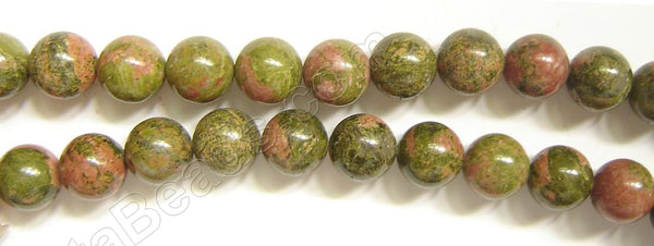 Unakite  -  Big Smooth Round Beads 16"