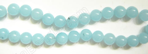 Blue Quartz  Light (with black spots)  -  14mm Smooth Round 16"