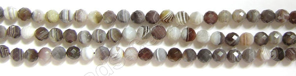 Botswana Agate Brown AAA  -  Faceted Round   16"