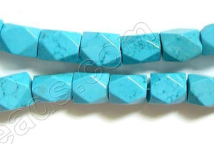 Stablelized Blue Turquoise  - Small Machine Cut Nuggets  16"