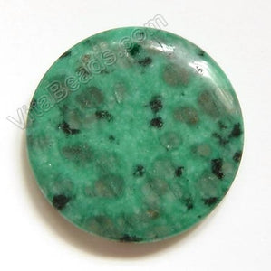 Pendant - Smooth Round Kiwi Stone Green
