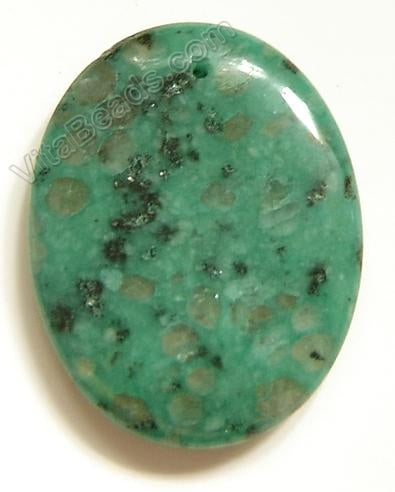 Pendant - Smooth Oval Kiwi Stone Green