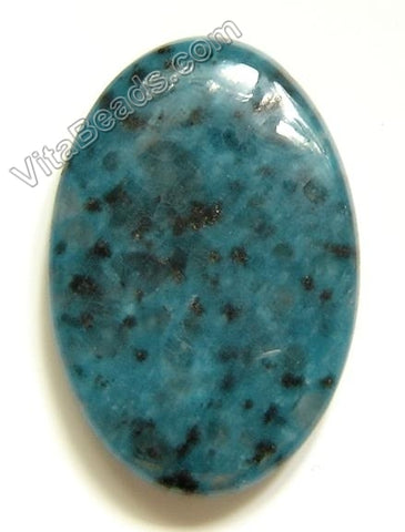 Pendant - Smooth Oval Kiwi Stone Blue