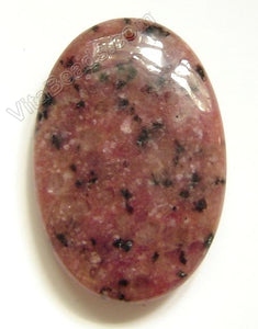 Pendant - Smooth Oval Kiwi Stone Ruby