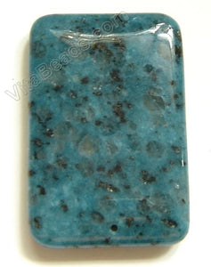 Pendant - Smooth Rectangle Kiwi Stone Blue