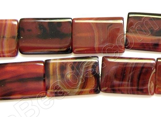 Black Red Agate, Carnelian (w/ Black)  -  Puff Rectangle  16"