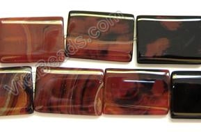 Black Red Agate, Carnelian (w/ Black)  -  Puff Rectangle  16"