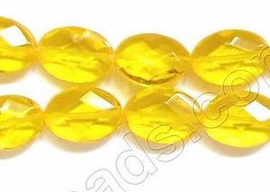 Faceted Ovals - Dark Yellow Crystal  16"