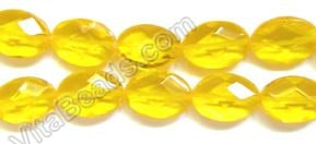 Faceted Ovals - Dark Yellow Crystal  16"