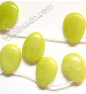 Olive Jade -  Smooth Flat Briolette  16"