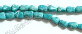 Blue Chinese Turquoise  -  Free Form Smooth Drop Nuggets  16"