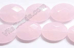 Faceted Oval  -  Pink Chalcedony  16"