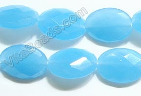 Faceted Oval  -  Aqua Chalcedony  16"
