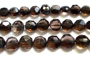 Smoky Topaz Dark  -  Faceted Coin  14"