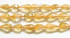 Citrine  -  Faceted Drop  14"