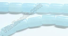 Puff Rectangle - Light Aqua Chalcedony  16"