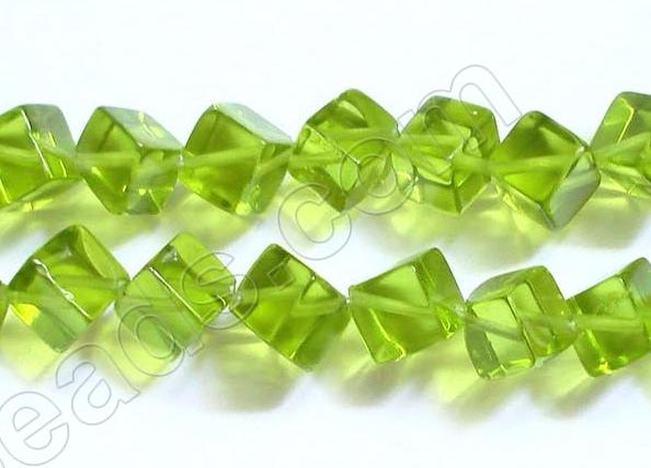 Double Edge Square  -  Peridot Green Crystal  16"