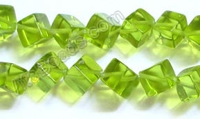 Double Edge Square  -  Peridot Green Crystal  16"