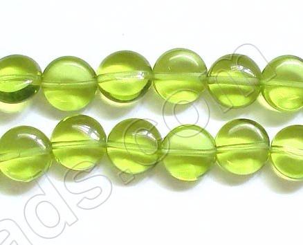 Puff Coin  -  Peridot Green Crystal  16"