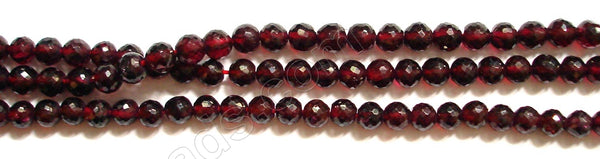 Garnet  -  Faceted Round Beads  16"