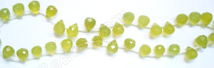 Olive Jade - 8x10mm Faceted Teardrop 16"