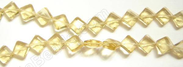 Double Edge Di-drilled Faceted Square  -  Citrine Crystal  16"