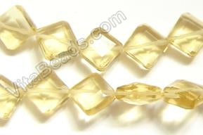 Double Edge Di-drilled Faceted Square  -  Citrine Crystal  16"