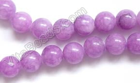 Candy Jade  - Purple (Fuchsia) Smooth Round Beads  16"    6 mm