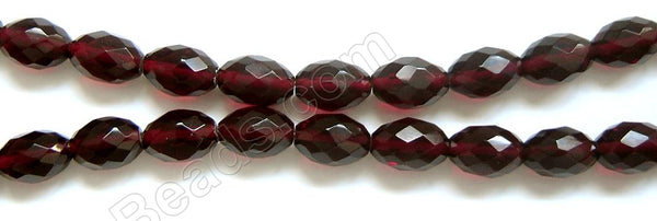 Faceted Eggs - Dark Red Wine Crystal Qtz 16"