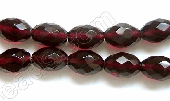 Faceted Eggs - Dark Red Wine Crystal Qtz 16"