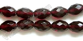 Faceted Eggs - Dark Red Wine Crystal Qtz 16"